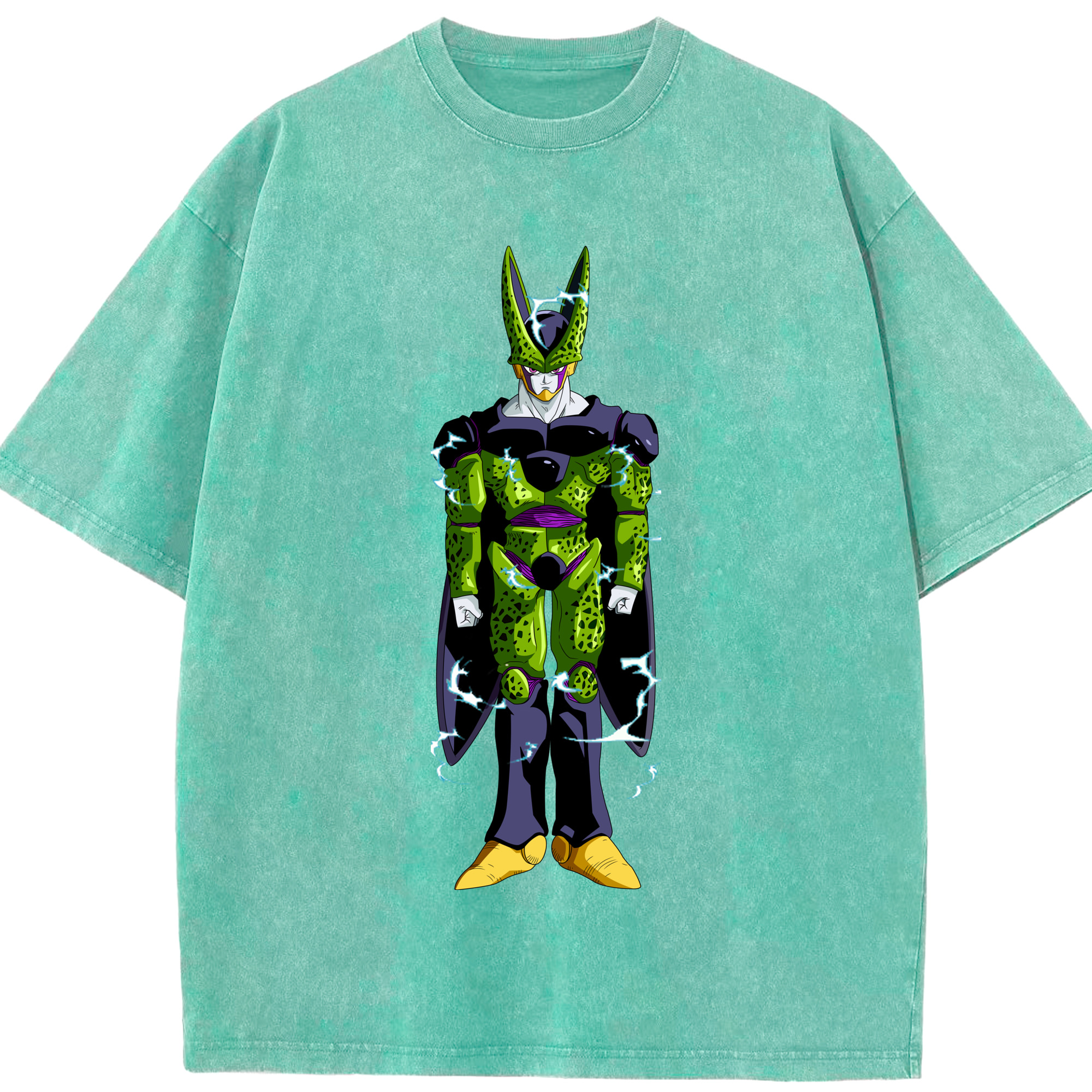 （画像用） ドラゴンボール セル DRAGON BALL Cell 綿100% ヴィンテージ風 半袖Tシャツ（フロントプリント）
